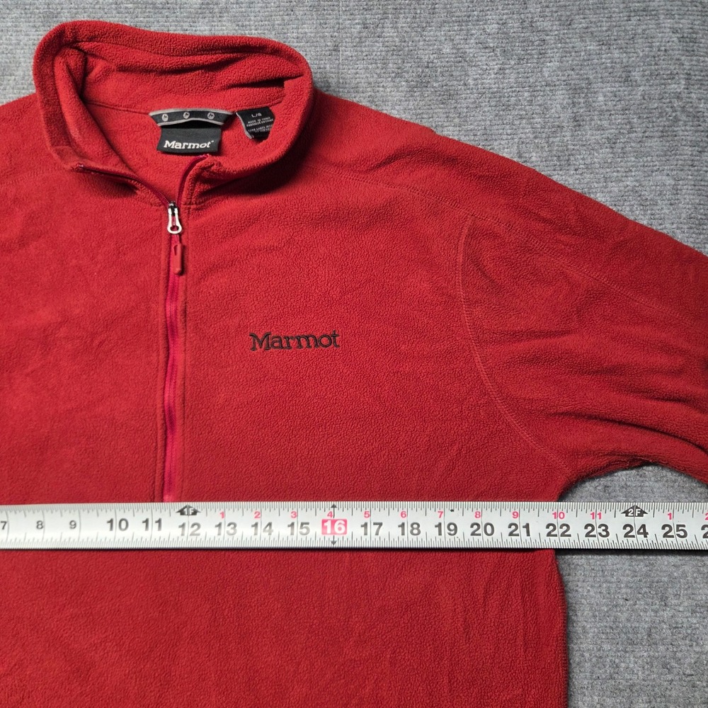 Marmot Mens Red Quarter Zip Microfleece Pullover Sweater Large H83590 - Picture 7 of 12